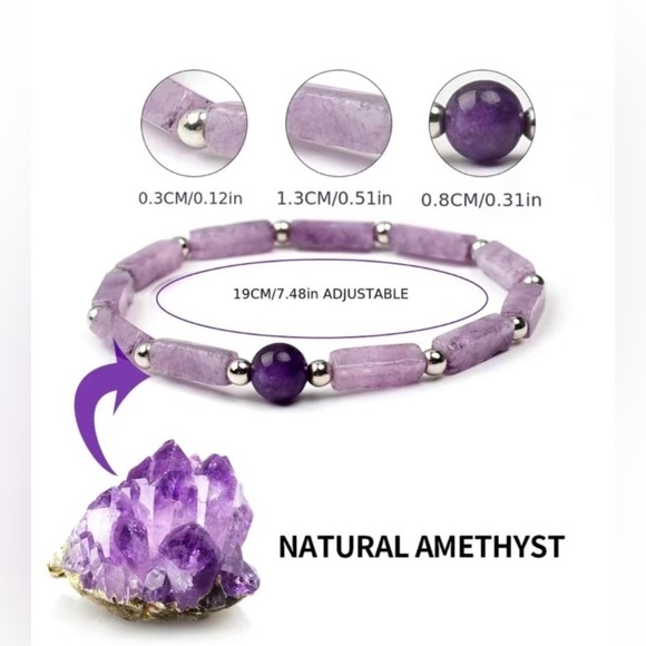 Bracelet Natural Amethyst Body-Purify Stretchy Slimming Bracelet New Gift-able - Picture 1 of 8